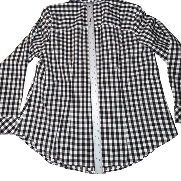 NWT TALBOTS PERFECT SHIRT - GINGHAM Plus 14W Black/White - Picture 10 of 13